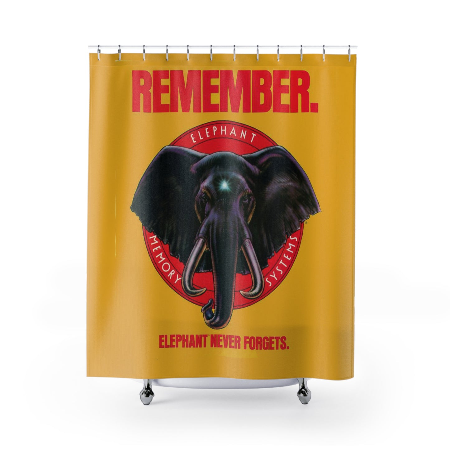 Elephant Memory Systems Shower Curtain – Never Forget... to Take a Shower!