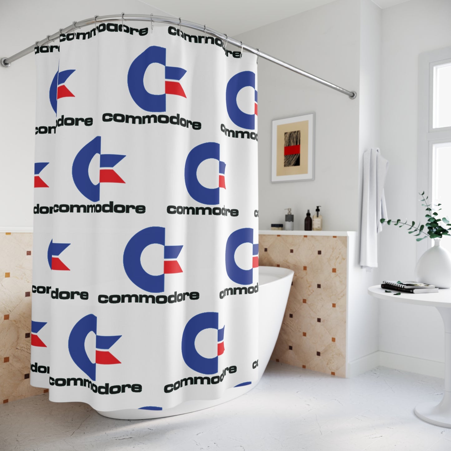 Commodore Logo Shower Curtain – LOADING... READY... SHOWER