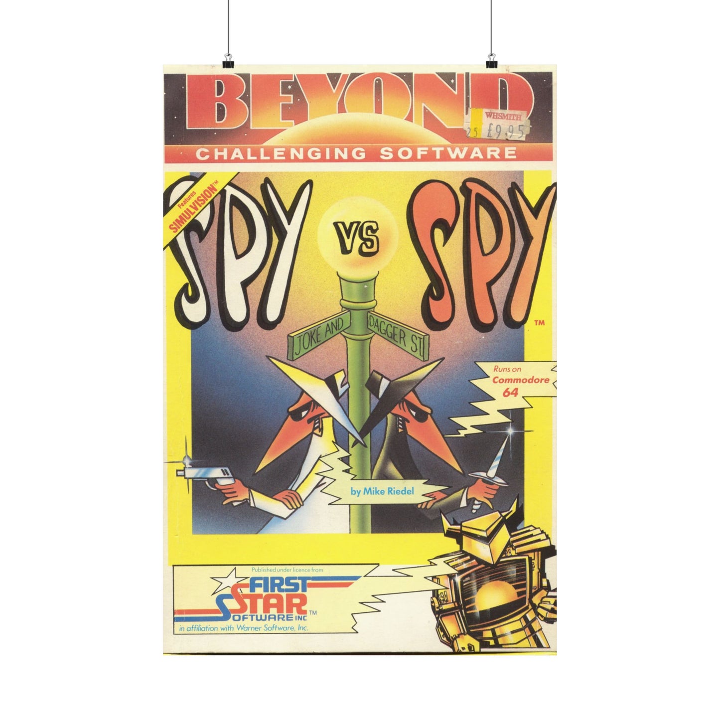 Spy vs. Spy Game Box Art Poster – Classic Espionage in 8-Bit Style