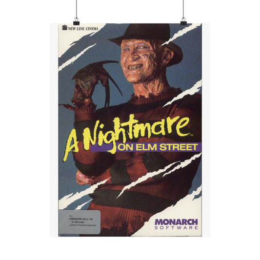 A Nightmare on Elm Street Game Box Art Poster – Retro Horror Gaming Nostalgia