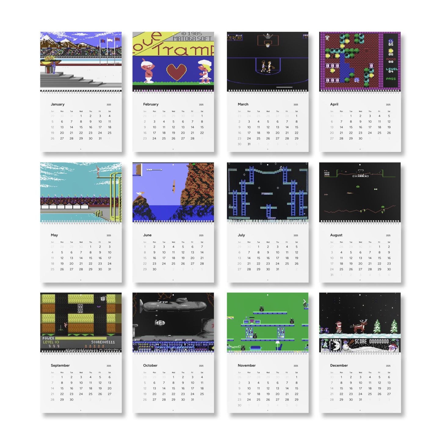 Commodore 64 Game Screenshot Calendar – A Year of 8-Bit Nostalgia