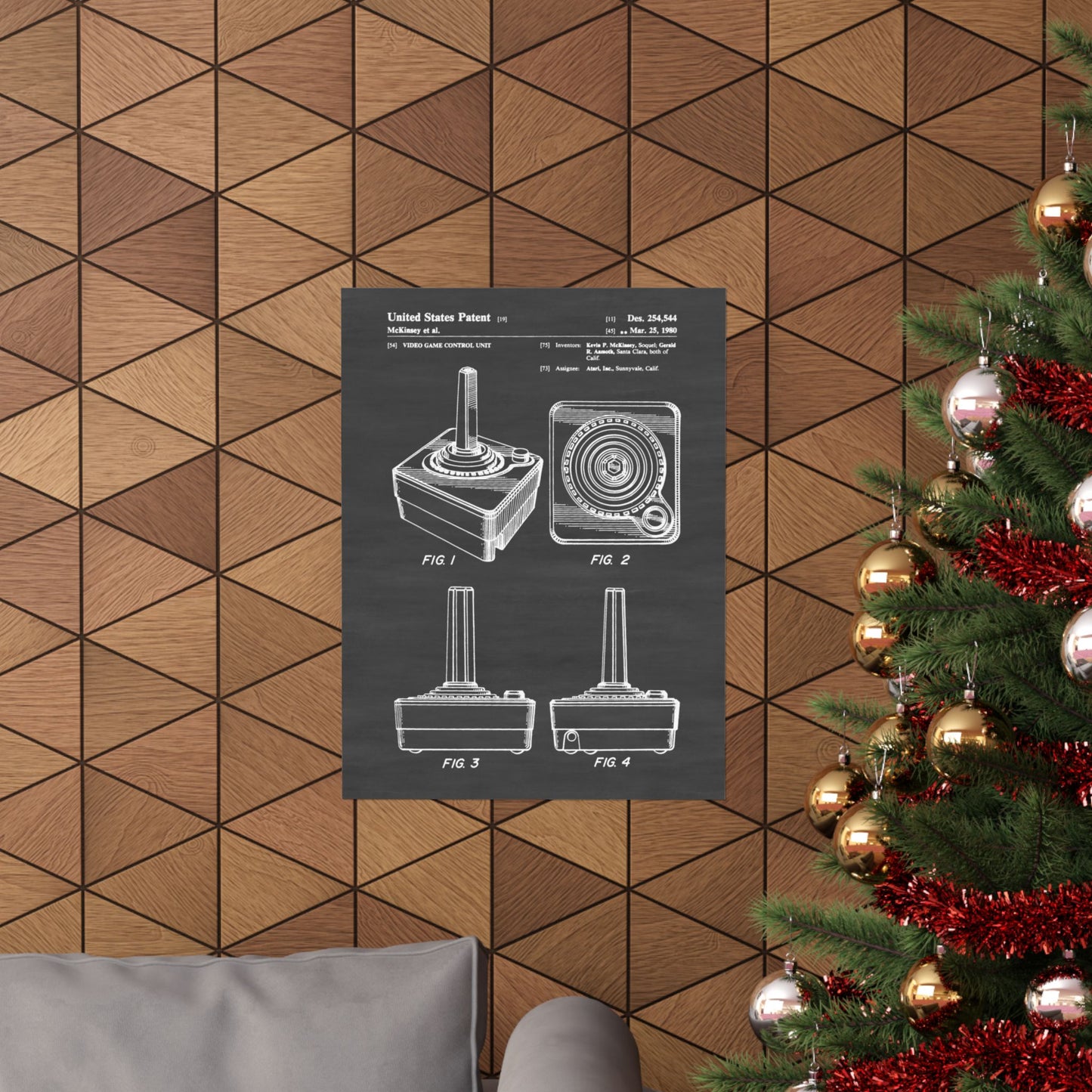 1980s Joystick Patent Poster – Retro Gaming Engineering Blueprint