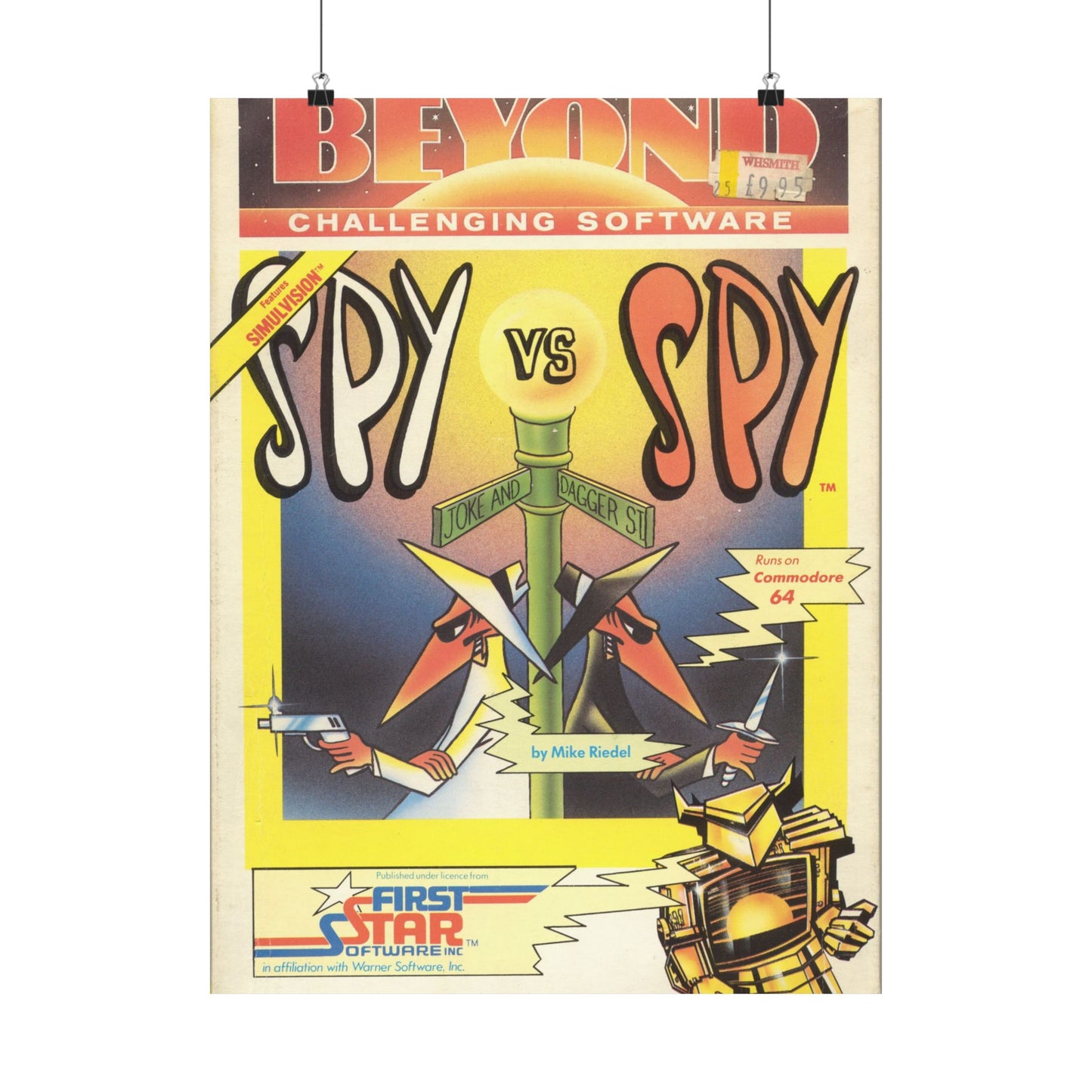 Spy vs. Spy Game Box Art Poster – Classic Espionage in 8-Bit Style